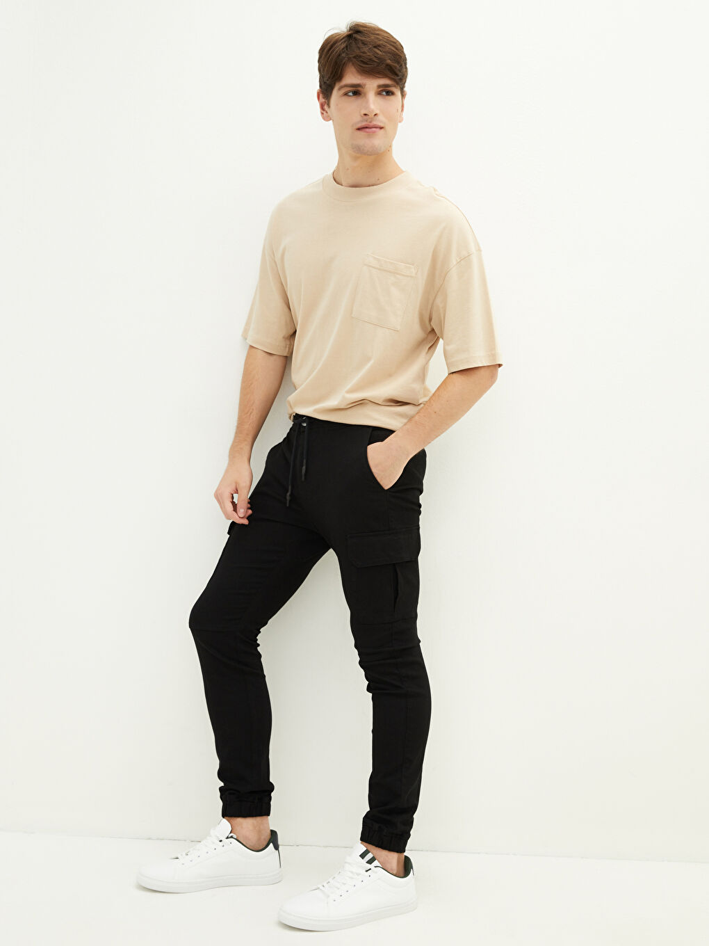 XSIDE Schlanke Passform Twill Herren Cargo-Hosen -W1EY99Z8-RQL