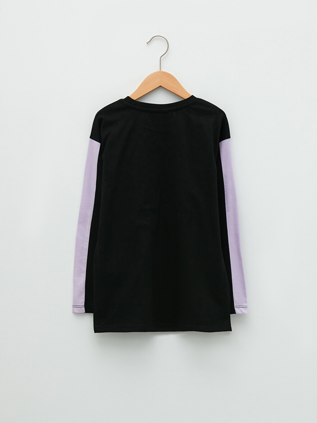 Crew Neck Printed Long Sleeve Girls' T-shirt-1