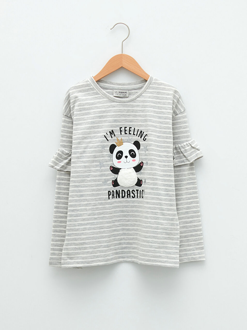 Crew Neck Printed Long Sleeve Girls' T-Shirt