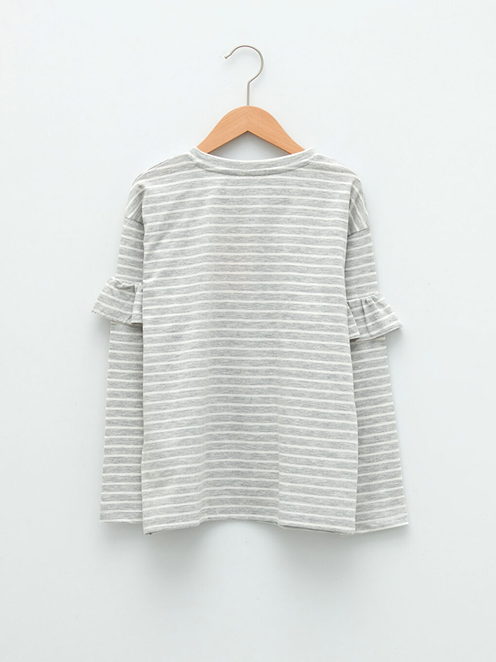 Crew Neck Printed Long Sleeve Girls' T-Shirt-1