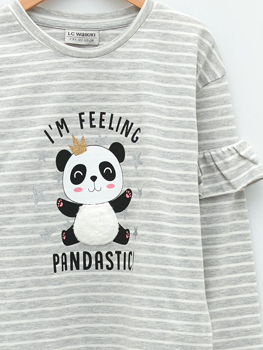 Crew Neck Printed Long Sleeve Girls' T-Shirt-2