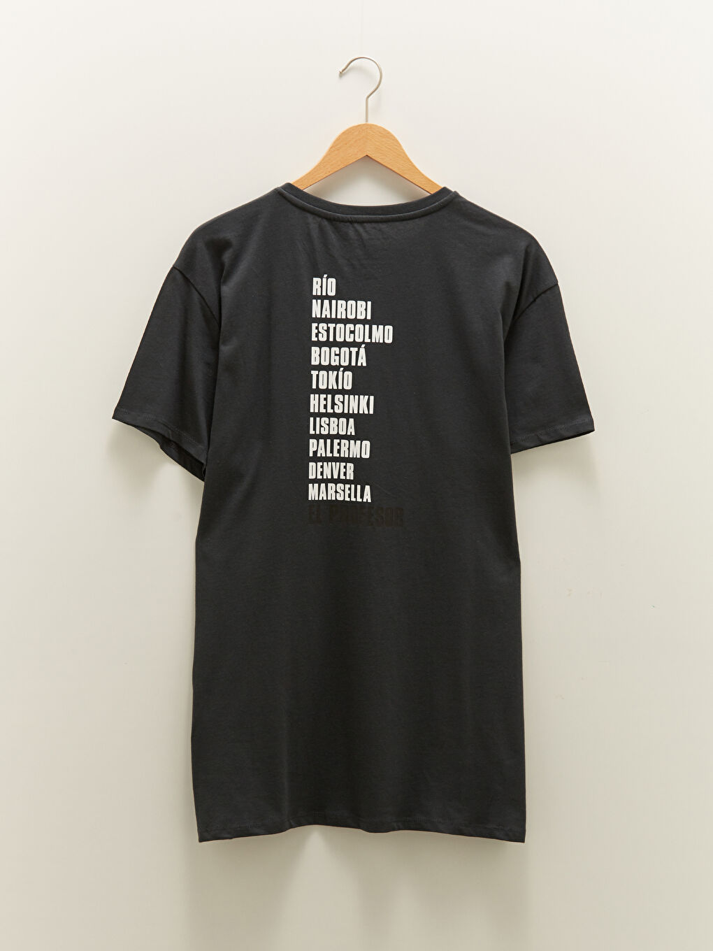Crew Neck Short Sleeve La Casa De Papel Printed Combed Cotton Men's T-Shirt -W1FA21Z8-HEF