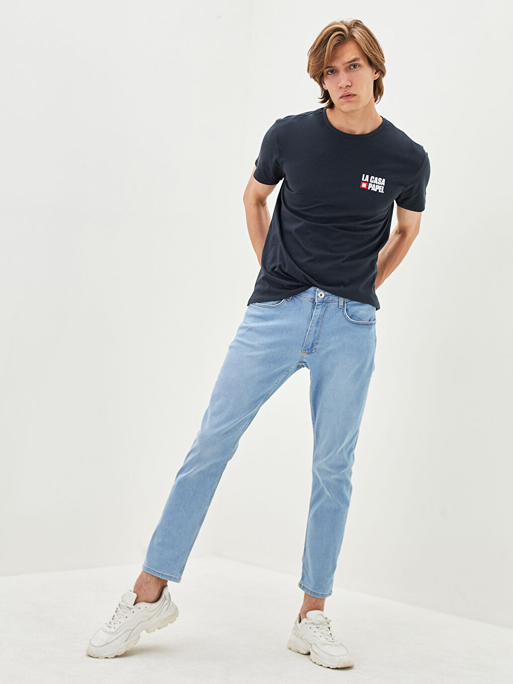 Crew Neck Short Sleeve La Casa De Papel Printed Combed Cotton Men's T-Shirt -W1FA21Z8-HEF