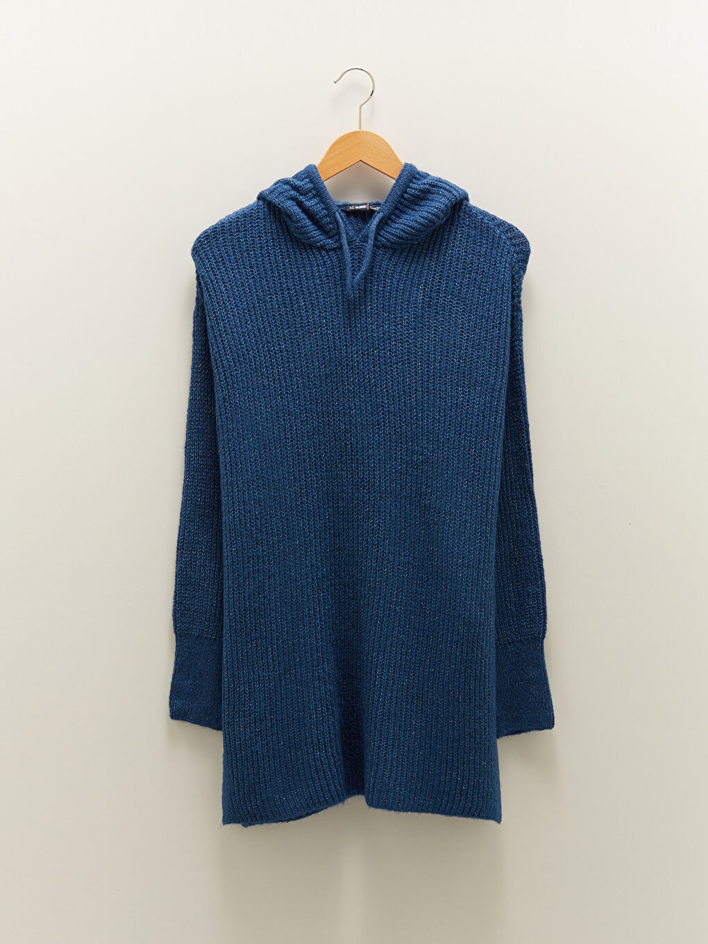 Hooded Collar Straight Long Sleeve Women's Knitwear Tunic-5