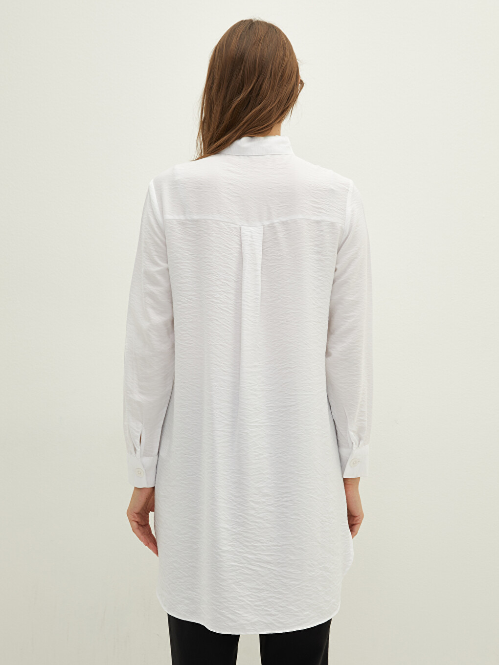 Grandad Collar Plain Long Sleeve Women's Tunic-5