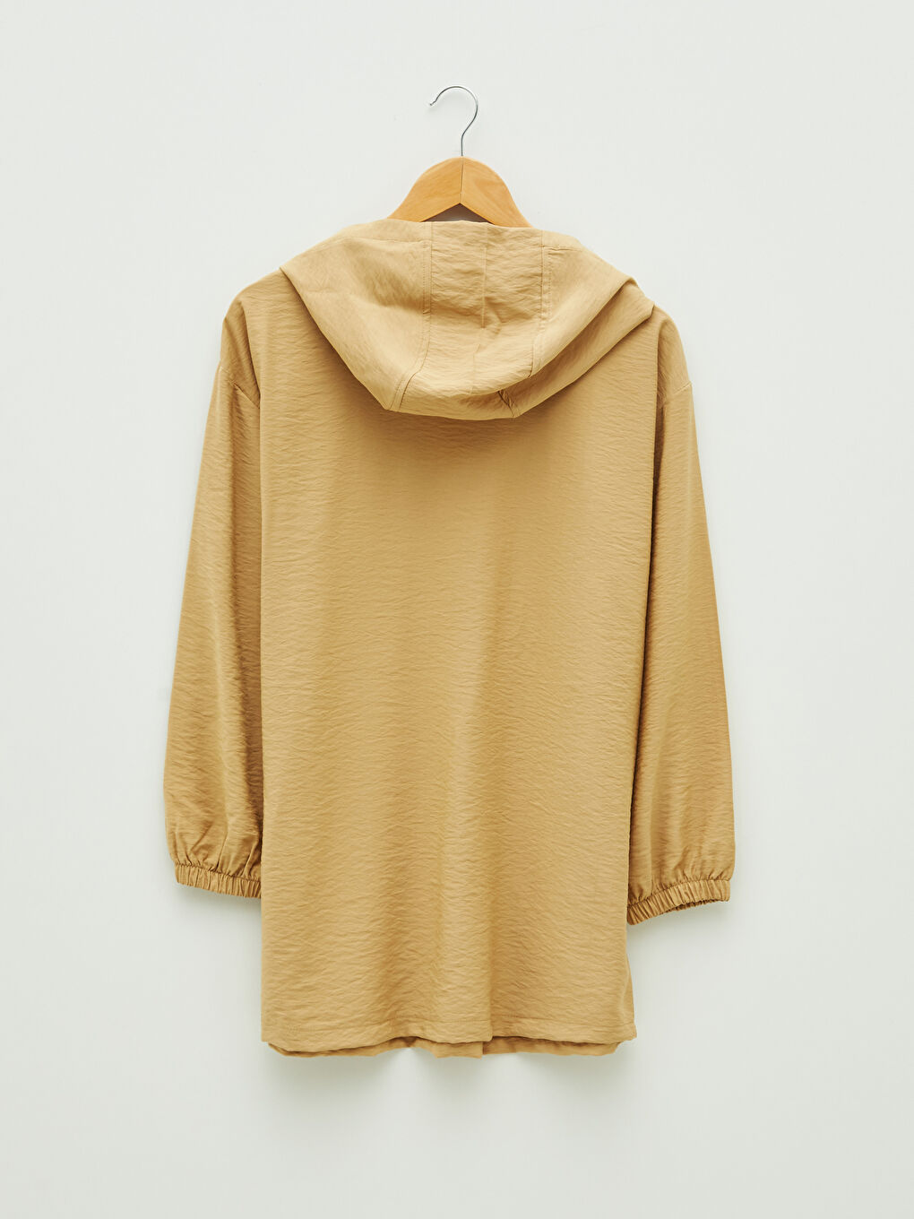 Tunique Femme à Capuche Manches Longues en Tissu Crêpe-6