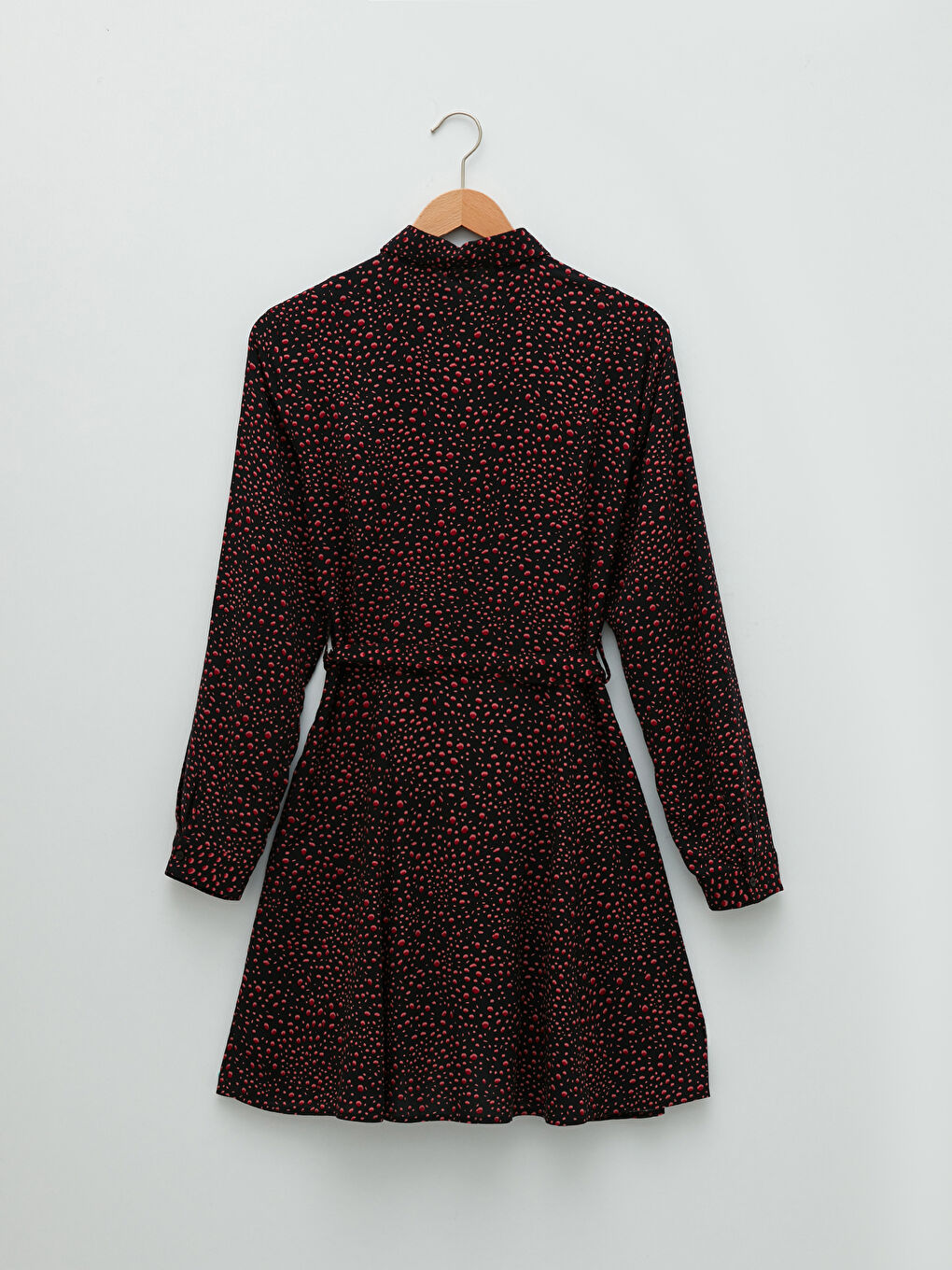 LC Waikiki LCW Vision Shirt Collar Long Sleeve Patterned Viscose Women's Dress -W1FB03Z8-LQJ