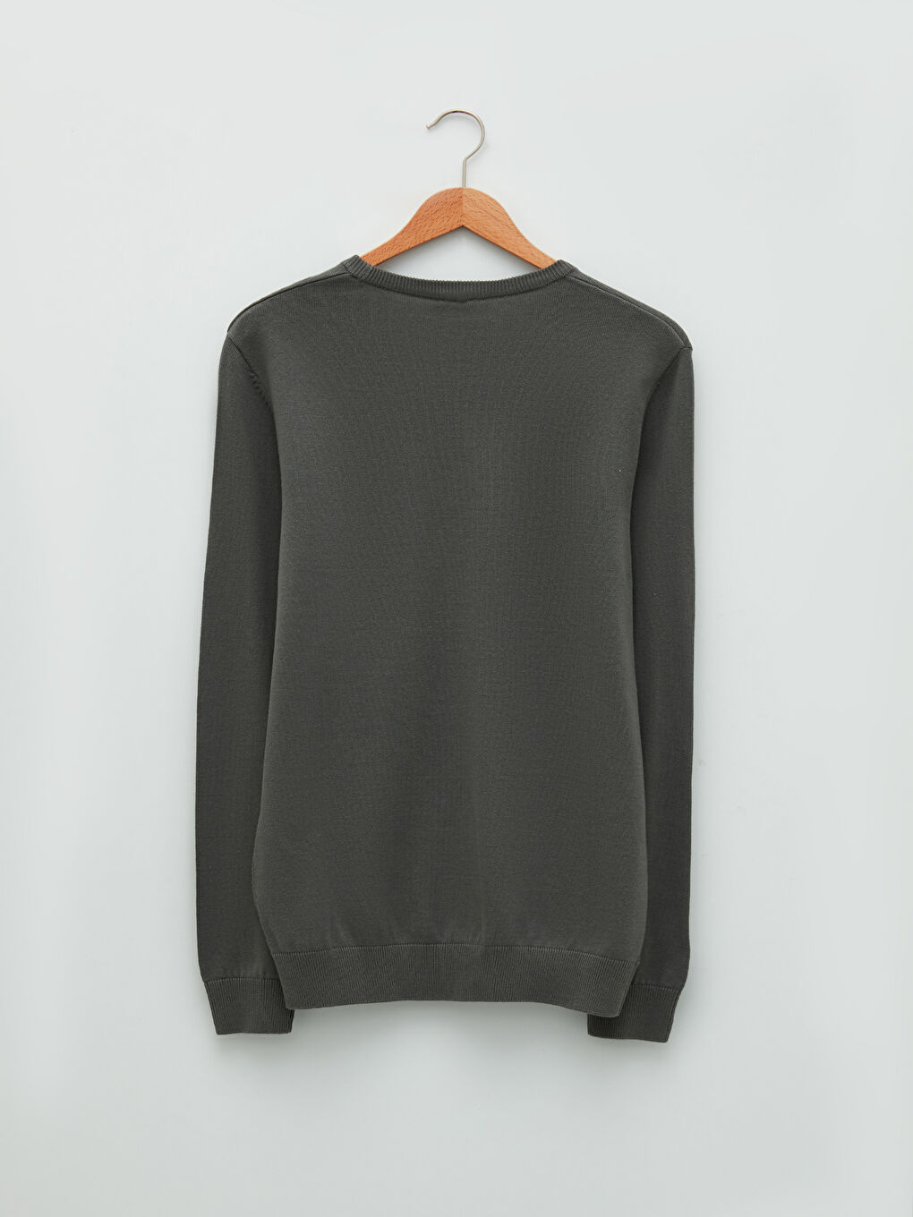 Crew Neck Long Sleeve Men's Tricot Sweater-5