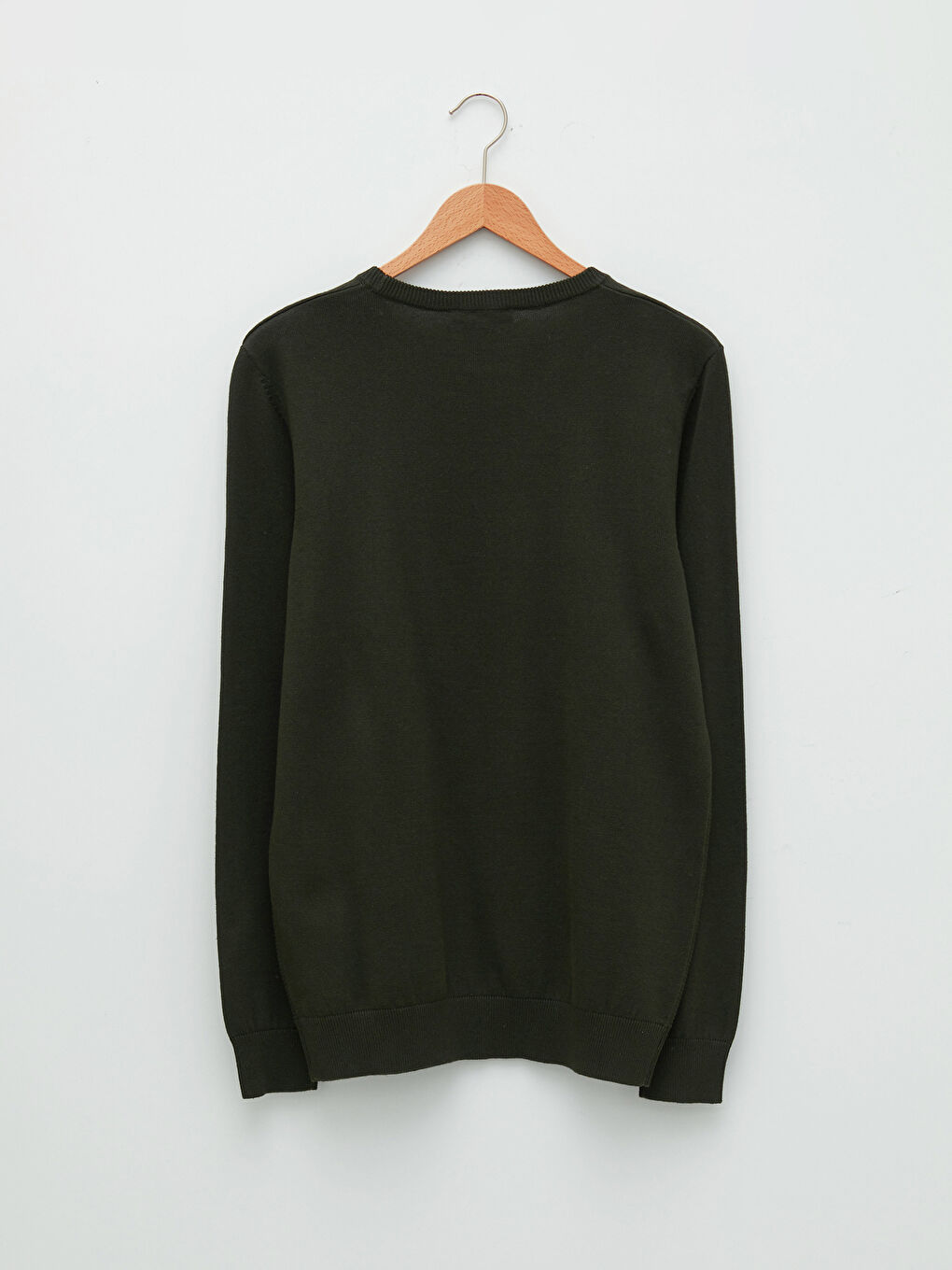 Ерлерге арналған трикотаж ұзын жеңді дөңгелек жағалы жемпір-6