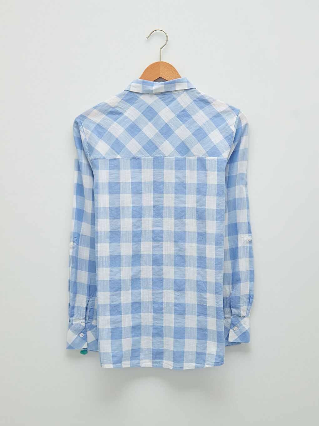 LCWAIKIKI Classic Button-Down Plaid Long Sleeve Poplin Women's Shirt -W1FB14Z8-LLC