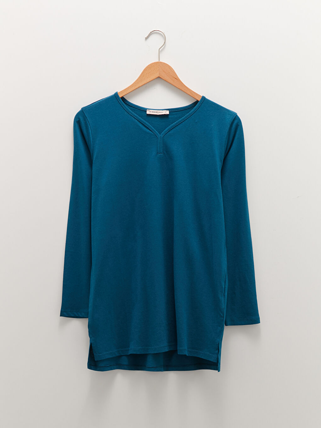 LCW Grace V Neck Straight Long Sleeve Cotton Women's T-Shirt -W1FB49Z8-HQQ