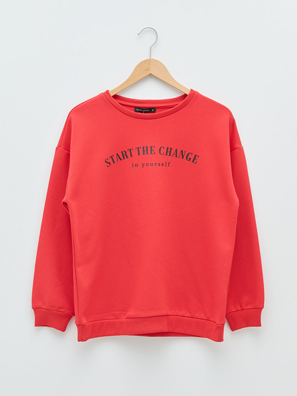 Crew Neck Printed Women's Thick Sweatshirt-4