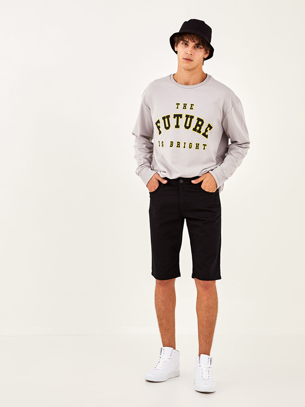 Oversize Crew Neck Long Sleeve Men's Sweatshirt-3
