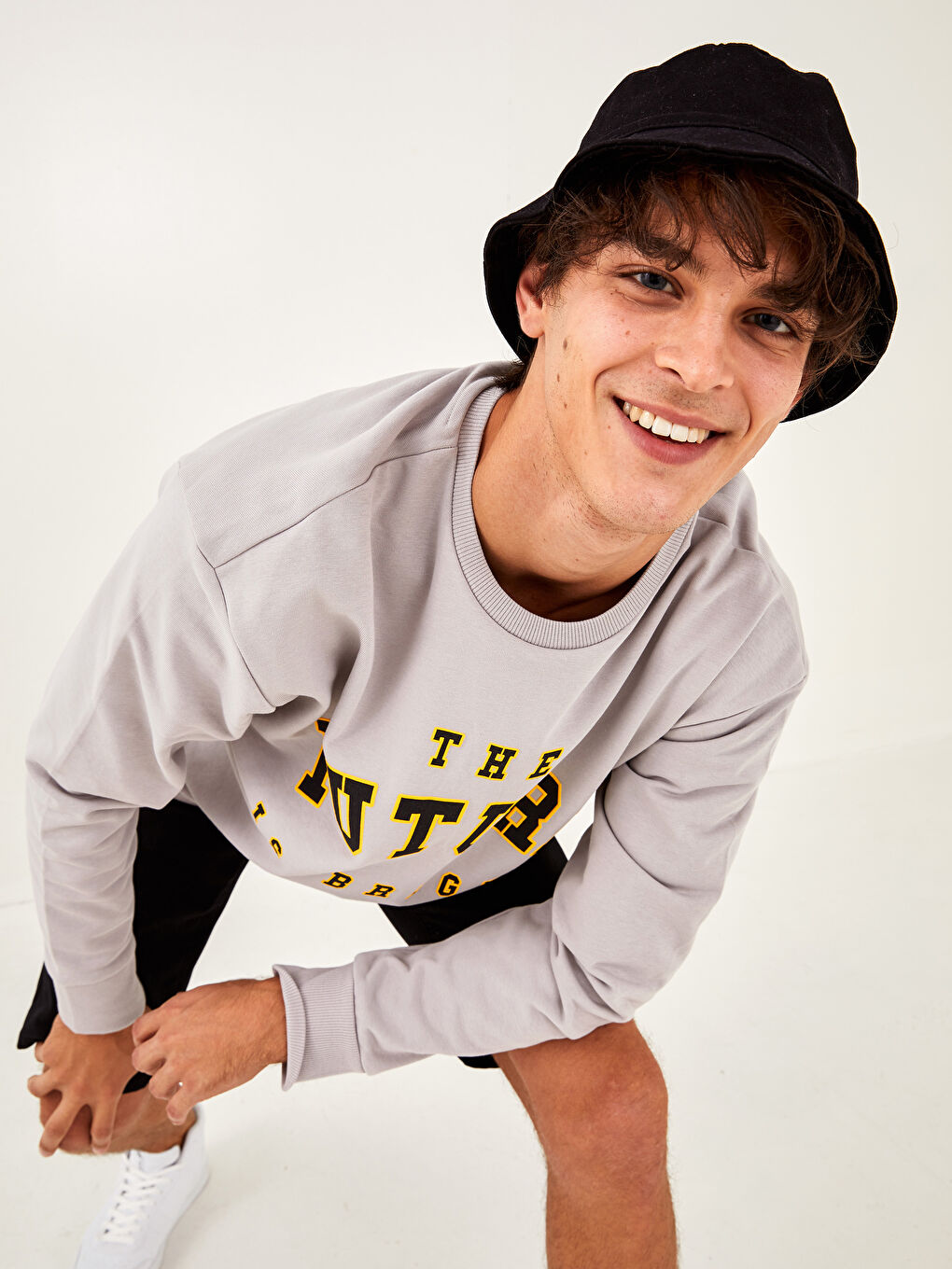 Oversize Crew Neck Long Sleeve Men's Sweatshirt-4