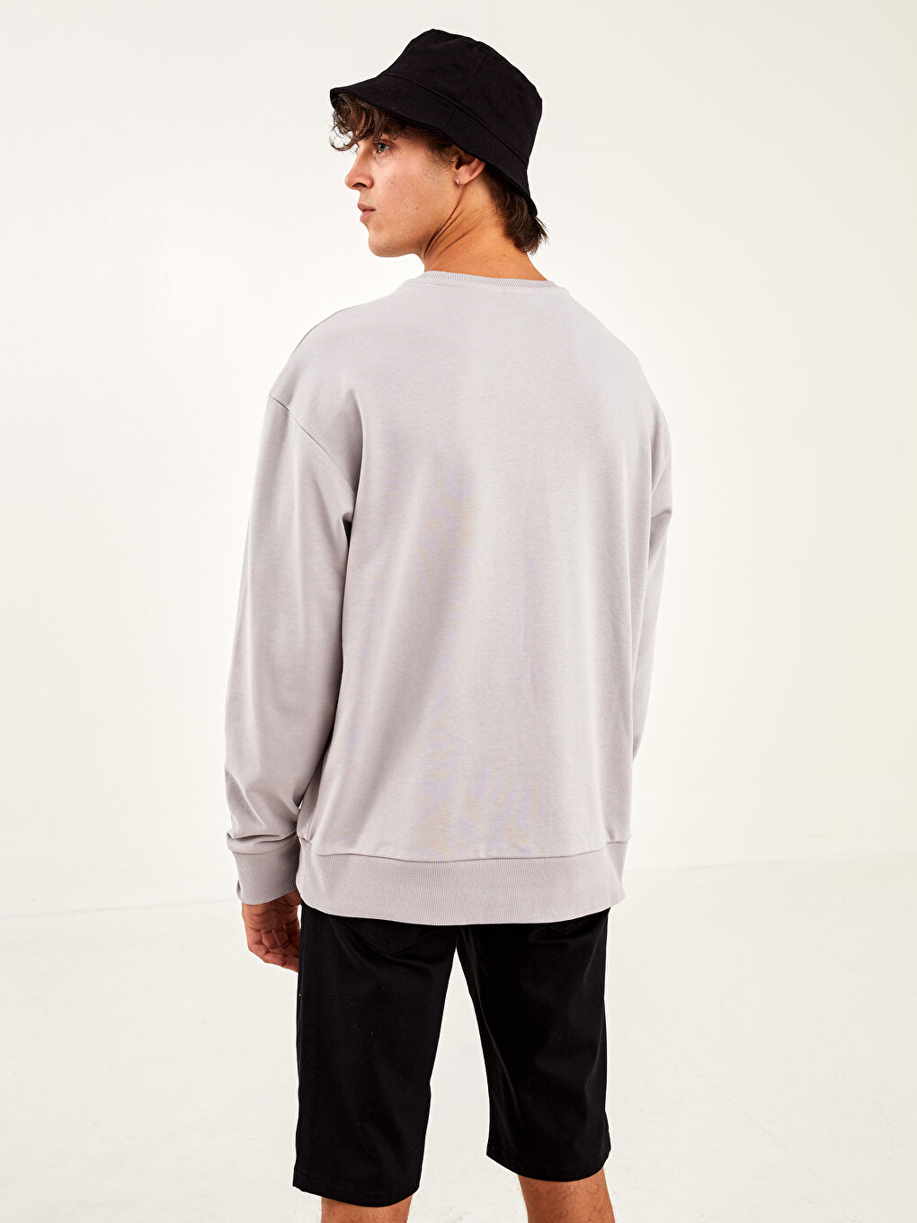 Oversize Crew Neck Long Sleeve Men's Sweatshirt-6