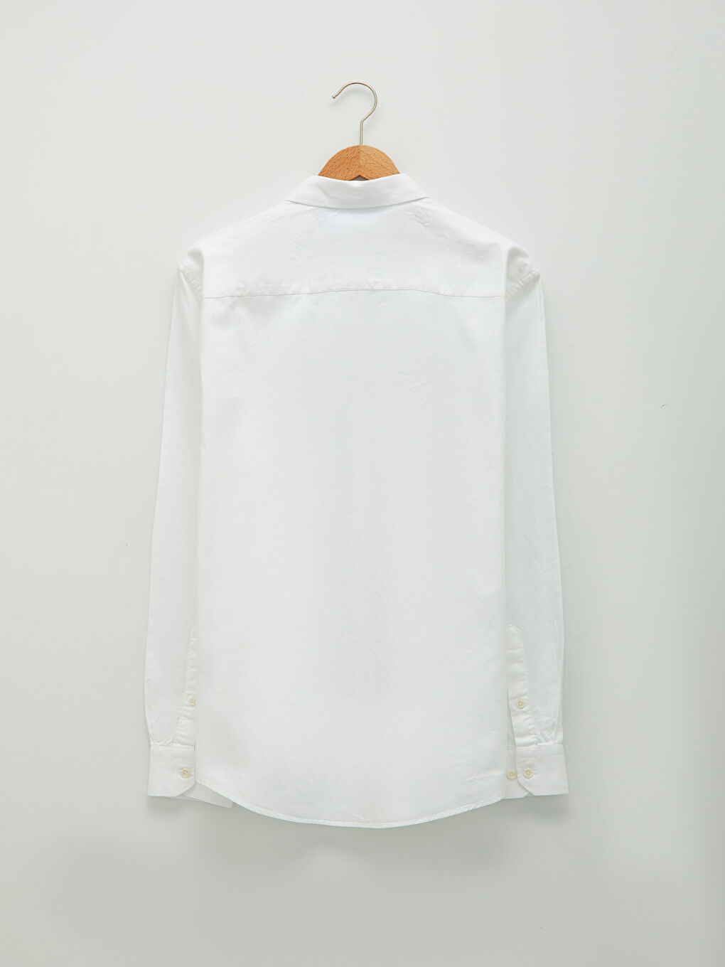 Beyaz Regular Fit Uzun Kollu Erkek Gömlek-5