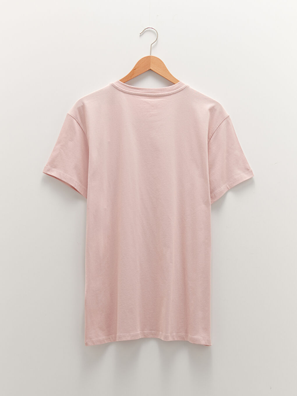 Pembe Bisiklet Yaka Kısa Kollu Baskılı Penye Erkek Tişört-6