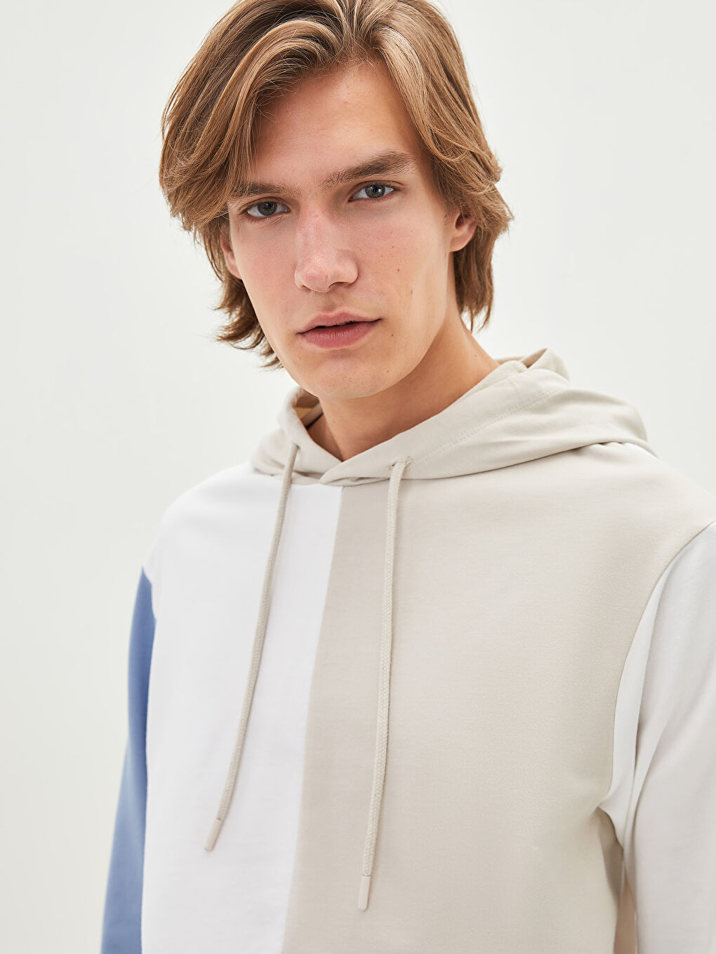 Mavi Uzun Kollu Erkek Hoodie-2