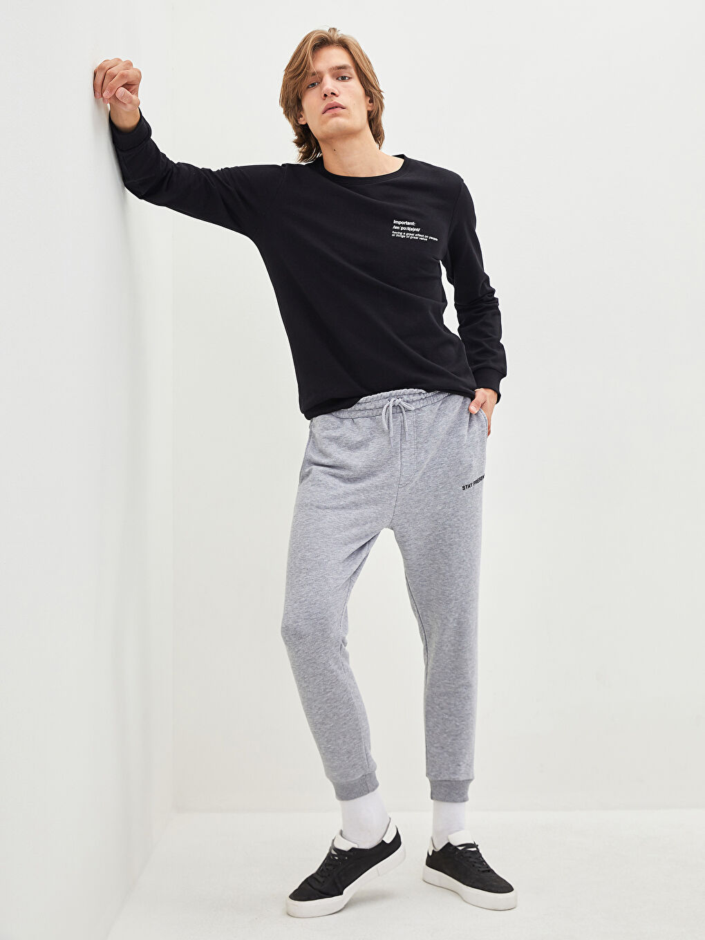Gri Standart Kalıp Erkek Jogger Eşofman Altı-1