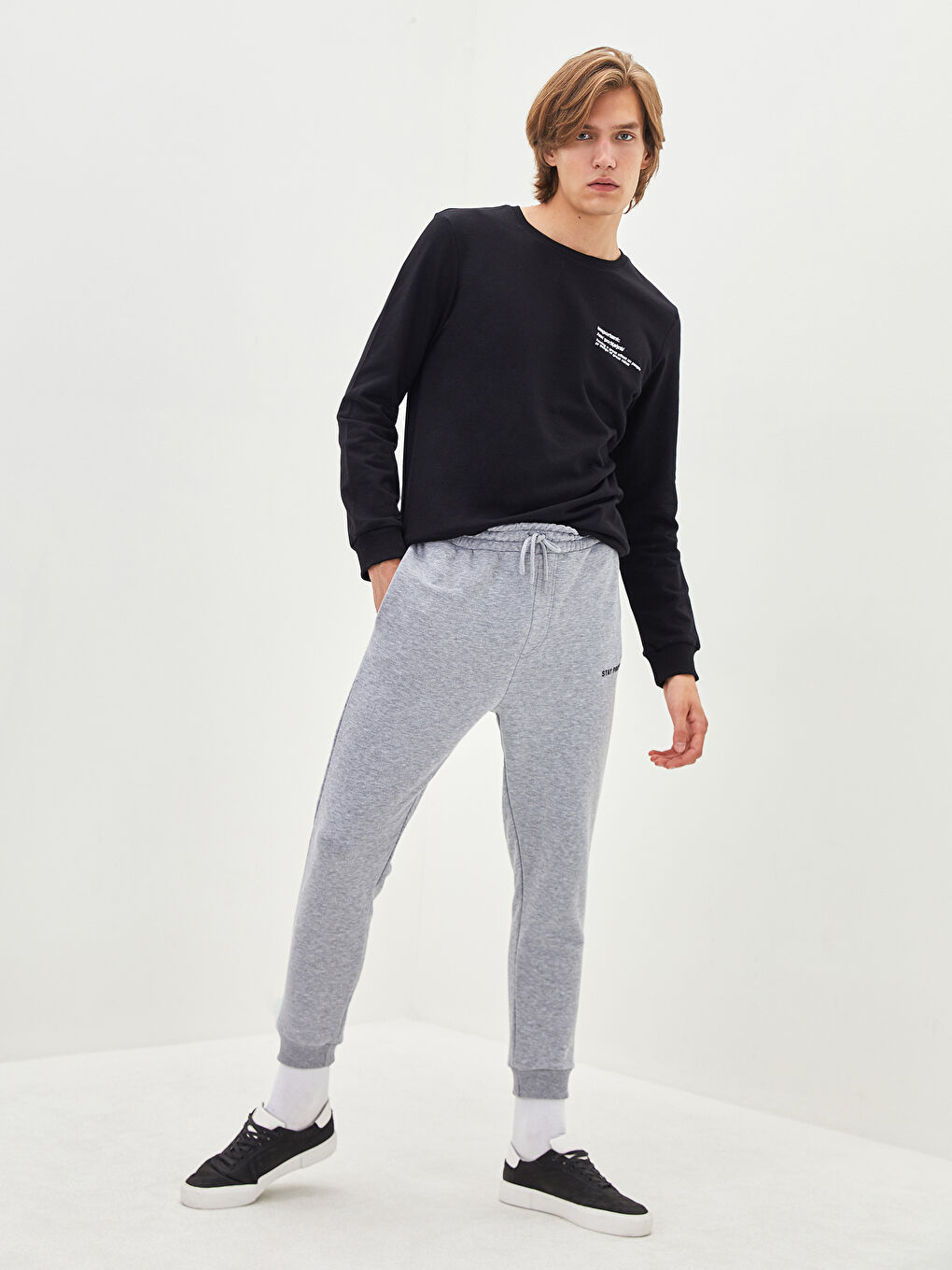 Gri Standart Kalıp Erkek Jogger Eşofman Altı-3