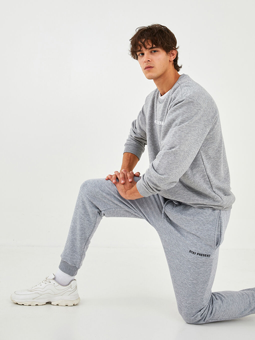 Gri Standart Kalıp Erkek Jogger Eşofman Altı