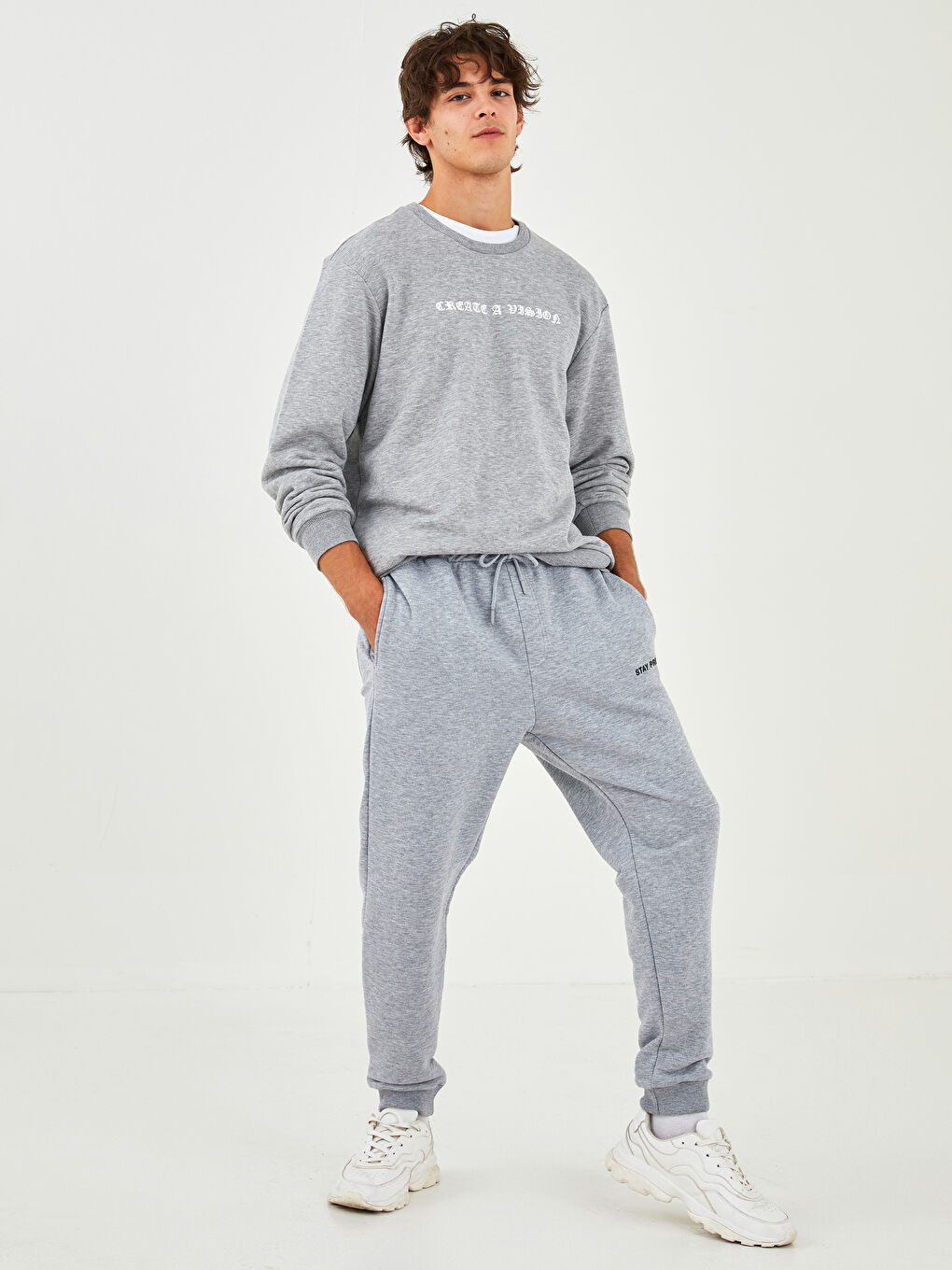 Gri Standart Kalıp Erkek Jogger Eşofman Altı-2