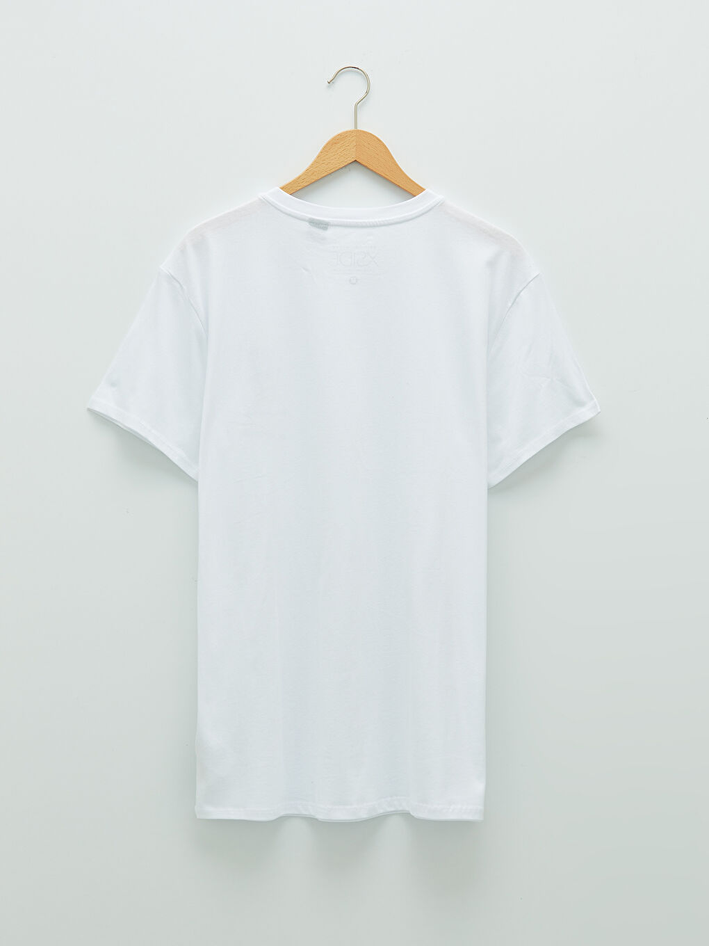 Beyaz Bisiklet Yaka Kısa Kollu Mickey Mouse Baskılı Penye Erkek Tişört-7