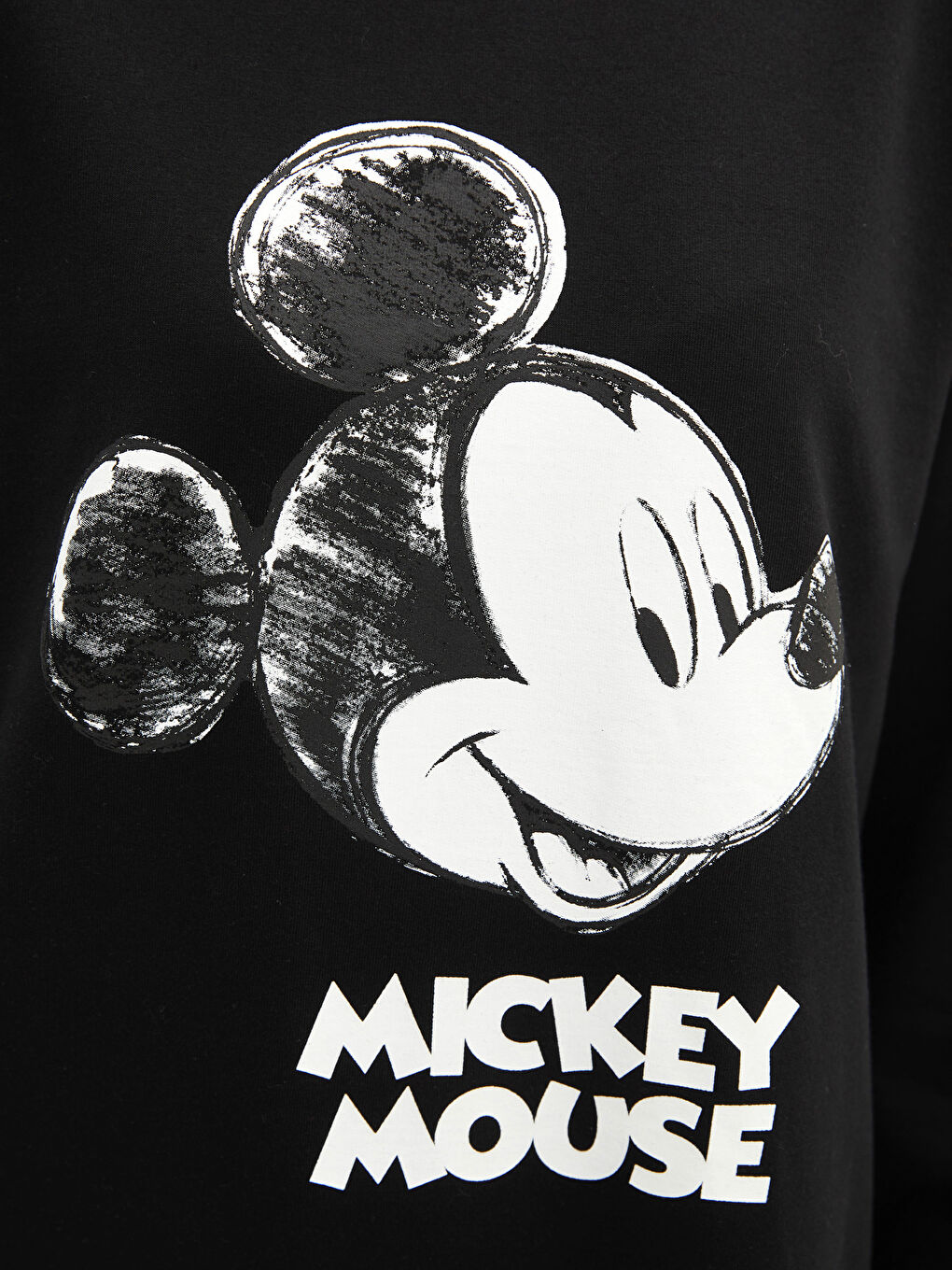 Crew Neck Mickey Mouse Printed Long Sleeve Maternity Dress-3
