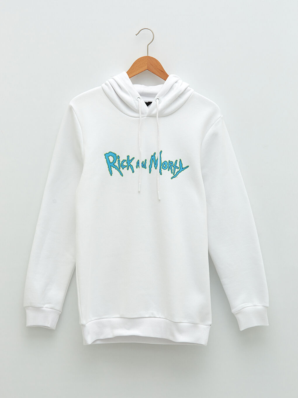 XSIDE Uzun Kollu Rick and Morty Baskılı Erkek Kalın Hoodie -W1FC52Z8-Q6K