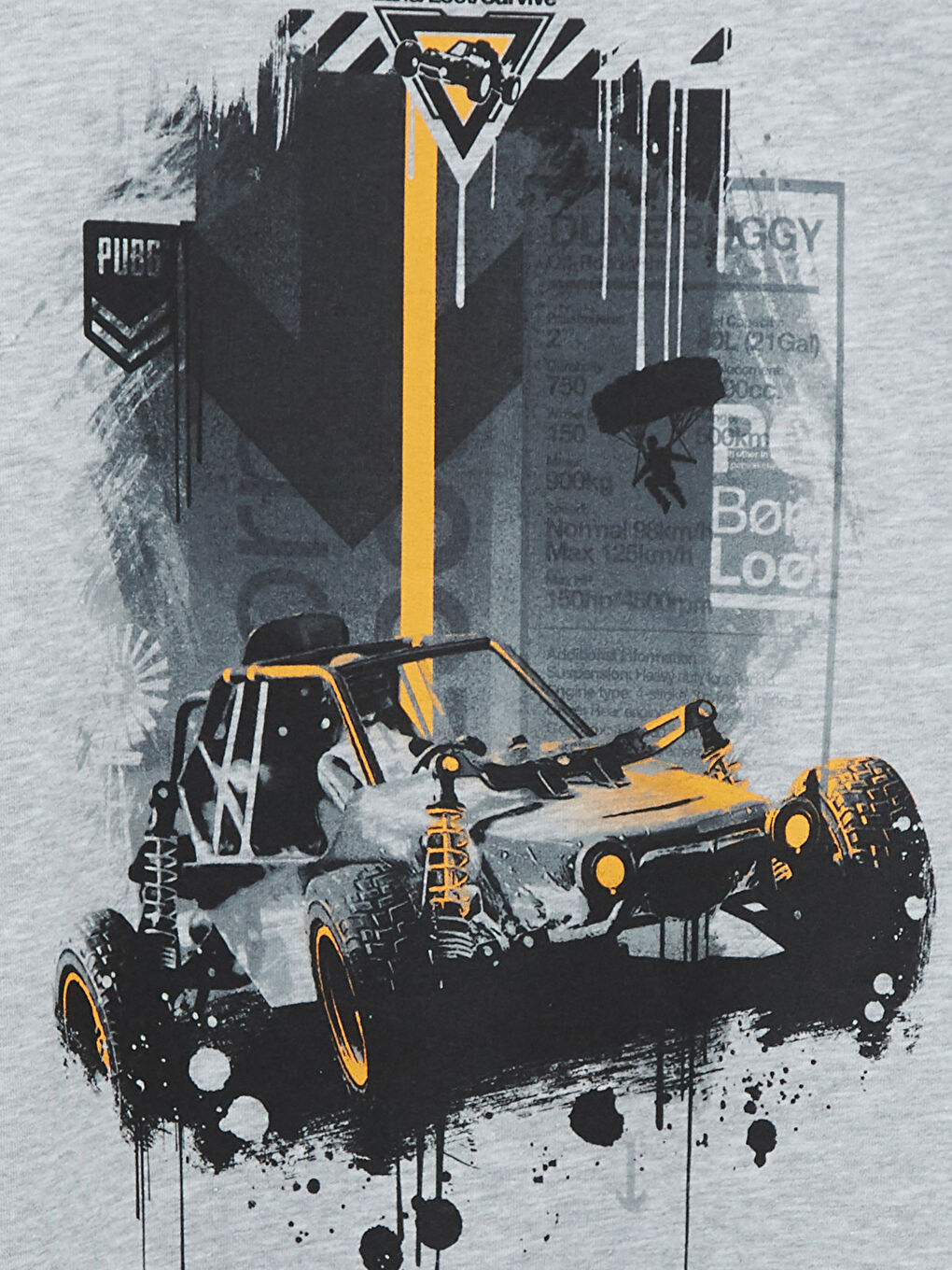 Gri Bisiklet Yaka Baskılı Erkek Kalın Sweatshirt-7