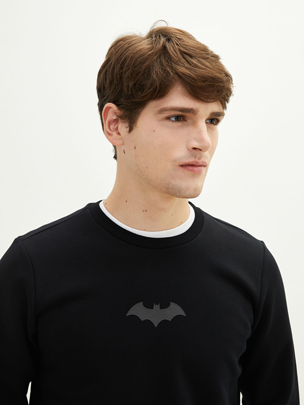 Crew Neck Long Sleeve Batman Printed Men's Thick Sweatshirt-4