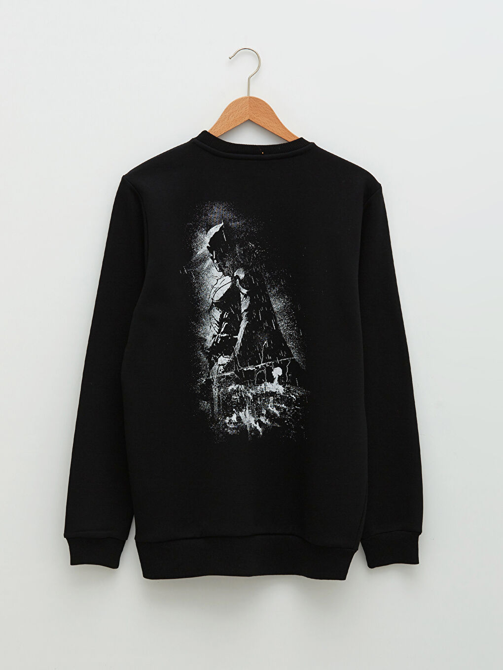 Crew Neck Long Sleeve Batman Printed Men's Thick Sweatshirt-7