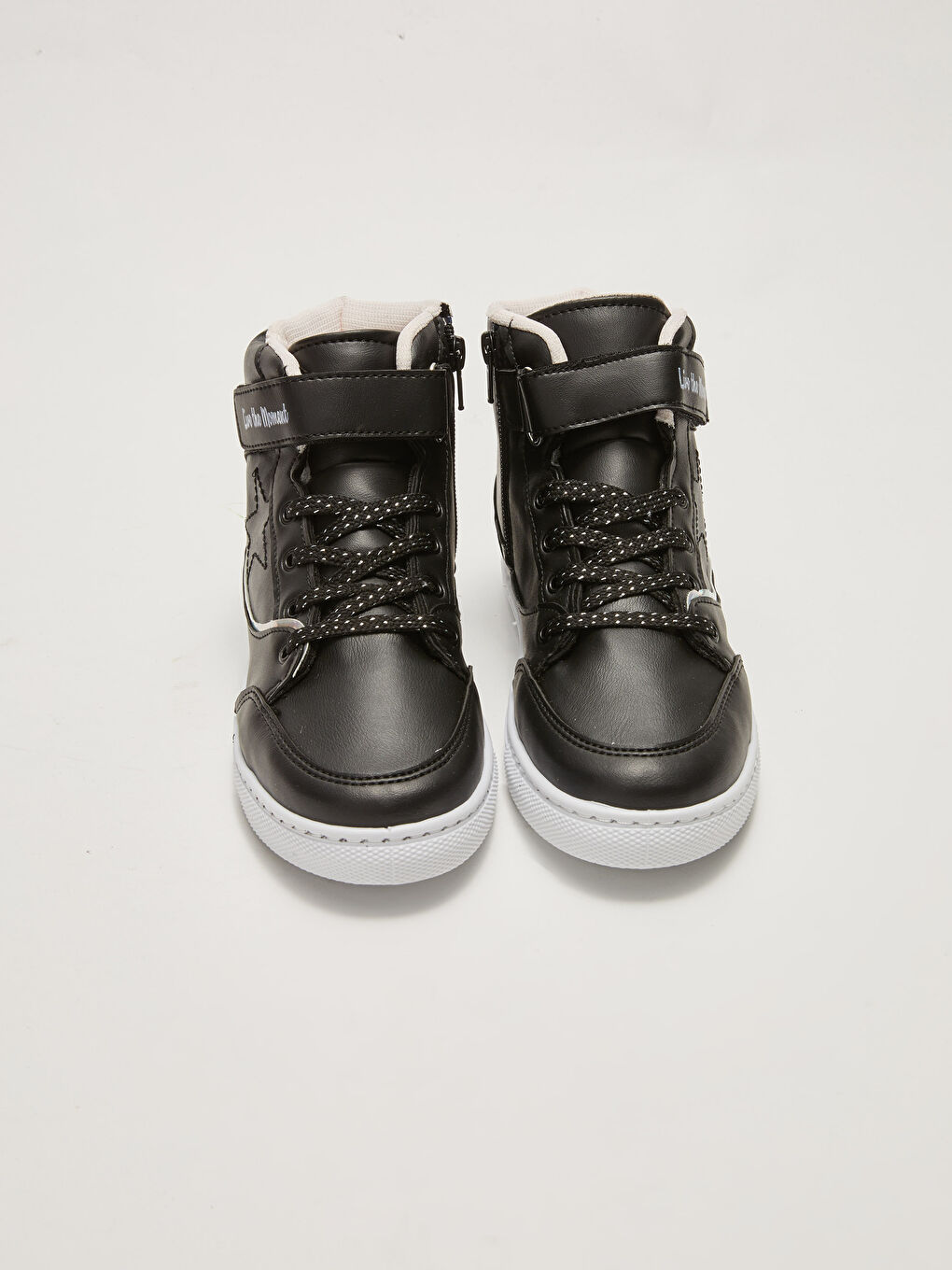 Siyah Bağcıklı ve Cırt Cırtlı Bilek Boy Kız Çocuk Spor Ayakkabı-4