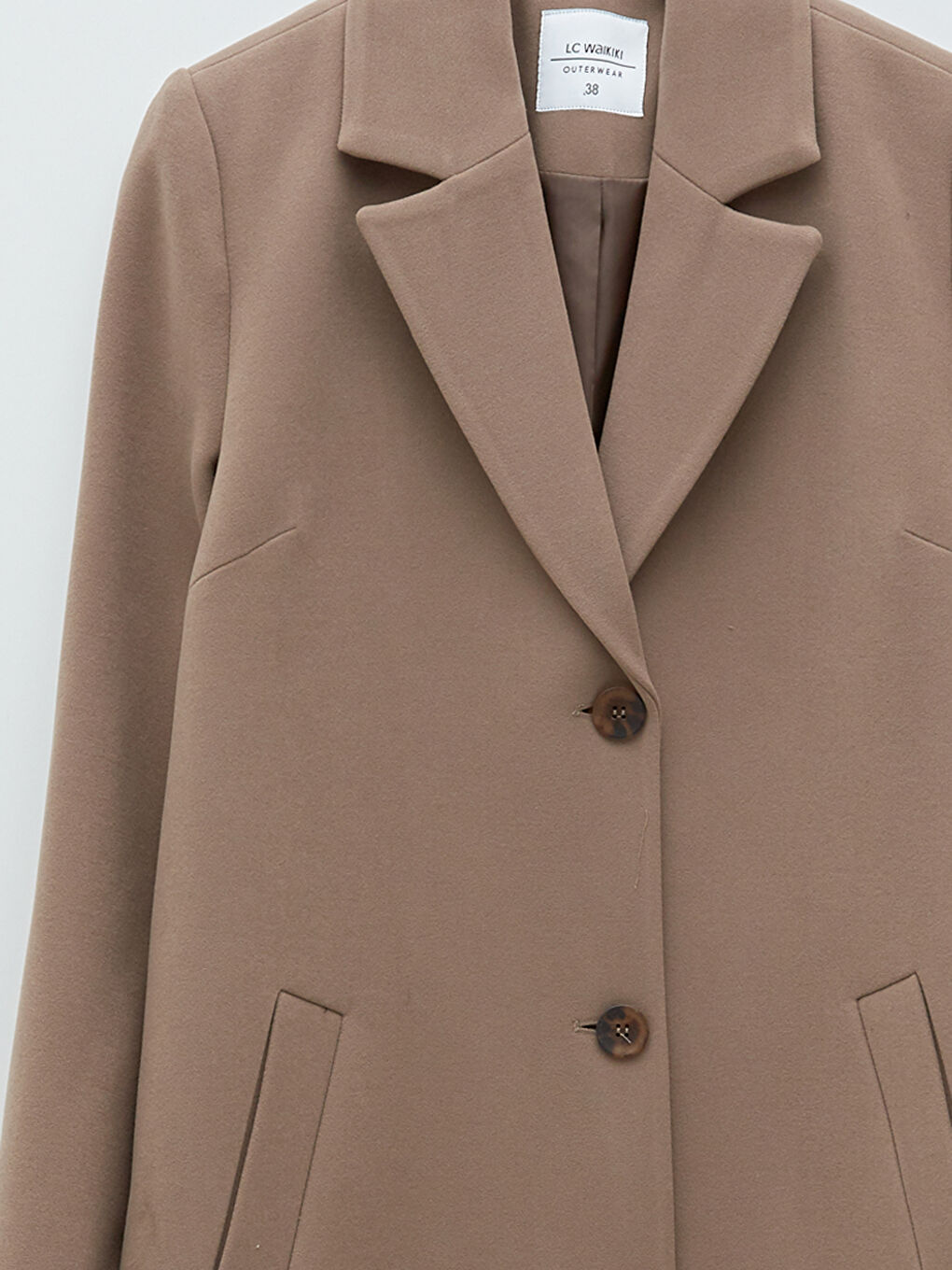 Παλτό Cachet Για Γυναίκες Με Γιακά Μπουφάν, Μακριά Μανίκια Και Χοντρό Ύφασμα-8