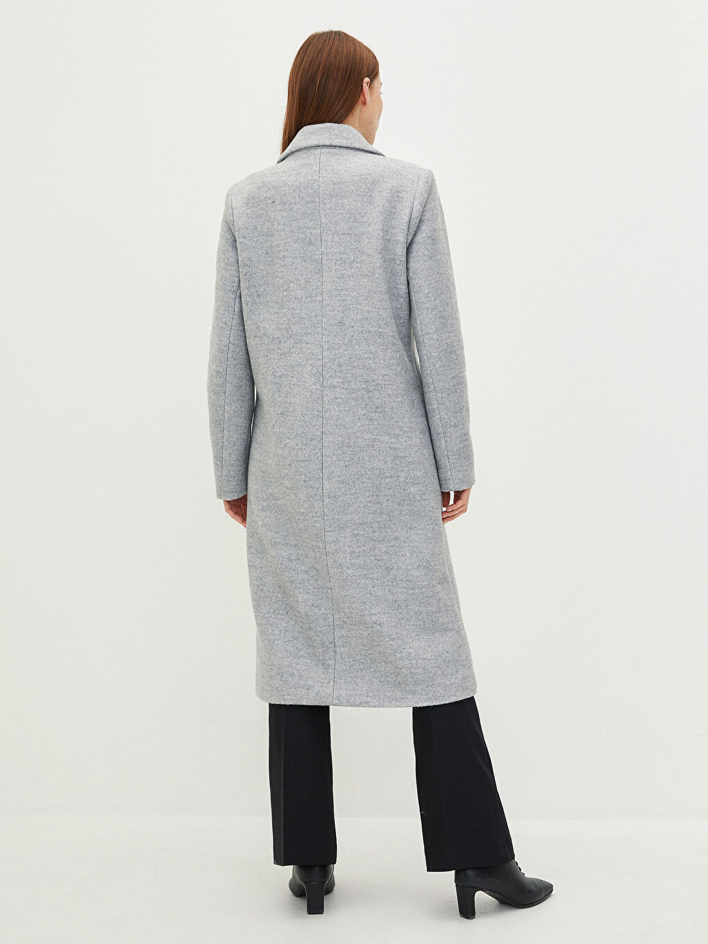 Jacket Collar Straight Pocket Detailed Long Sleeve Thick Women's Cachet Coat-5