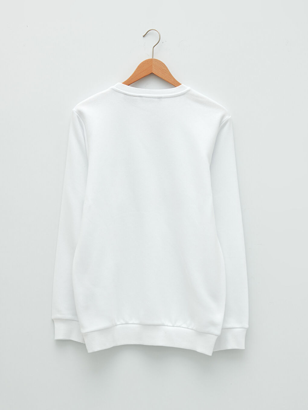 سويت شيرت تخين كم طويل مطبوع سنوبي بياقة دائرية للرجال-6