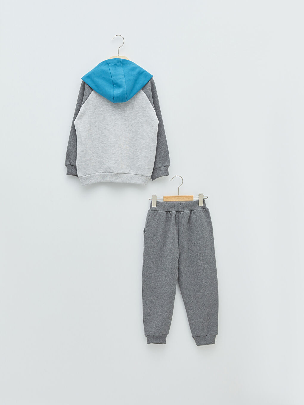 Hooded Collar Long Sleeve Printed Baby Boy Sweatshirt and Pants-1