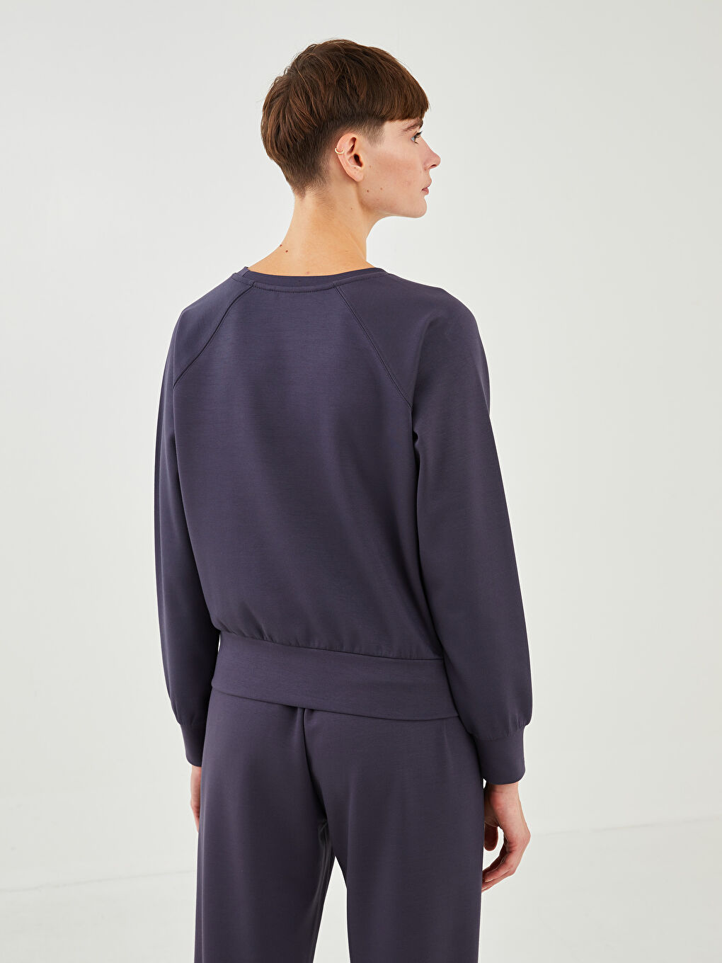 LCW Vision Rundhalsausschnitt Schlicht Langarm Damen-Sweatshirt -W1FE17Z8-HGV