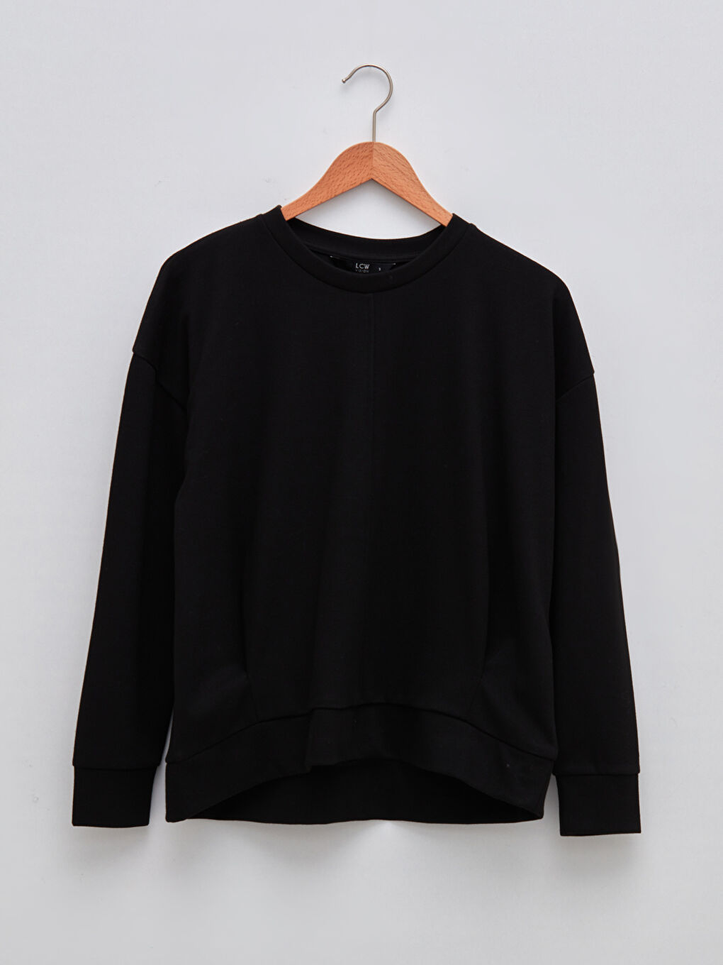 Crew Neck Plain Long Sleeve Women's Sweatshirt-6