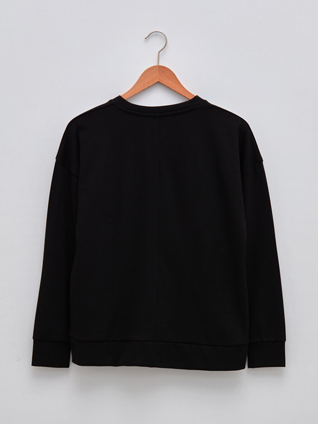 Crew Neck Plain Long Sleeve Women's Sweatshirt-7