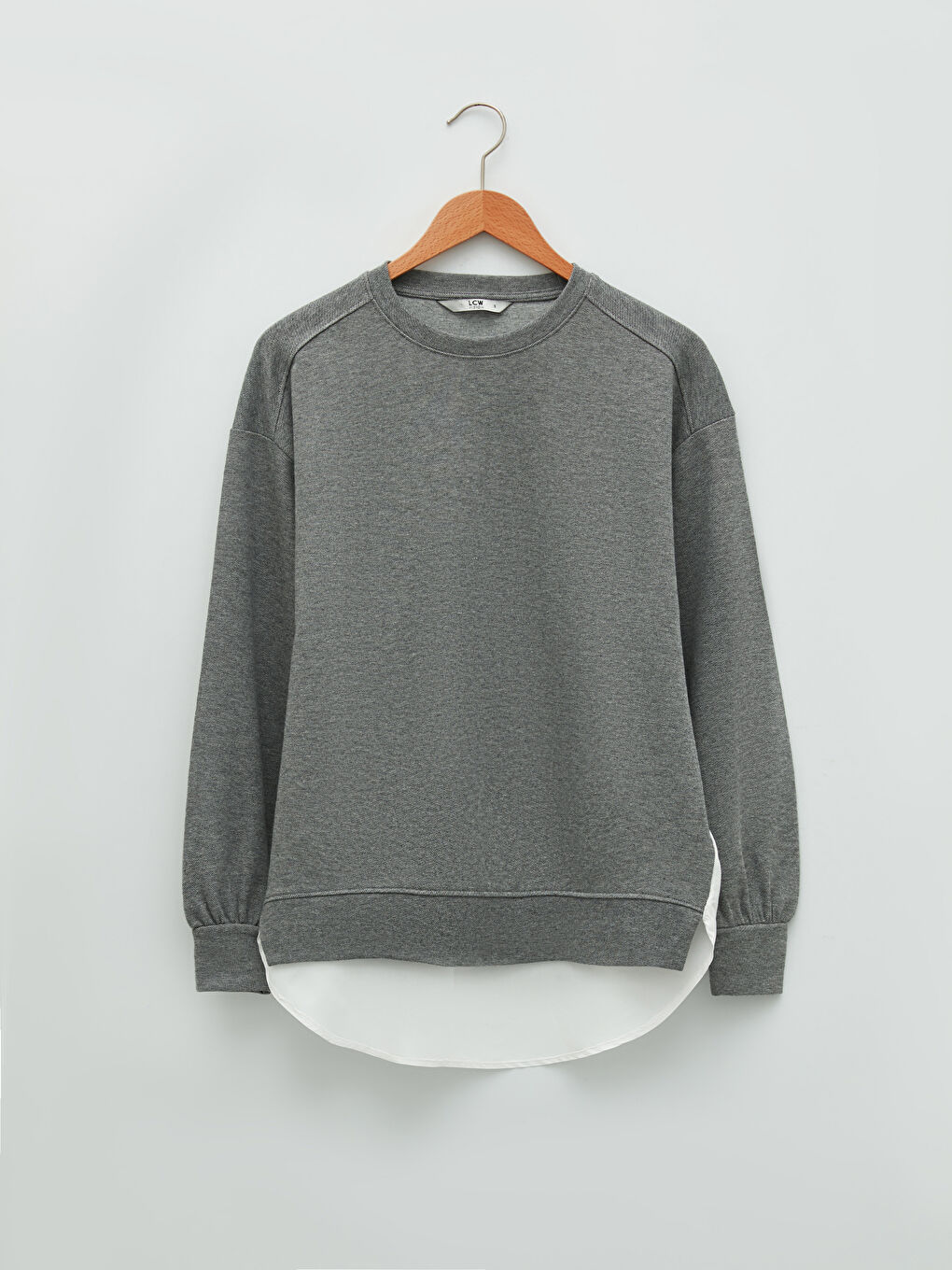 Crew Neck Plain Long Sleeve Women's Sweatshirt-5