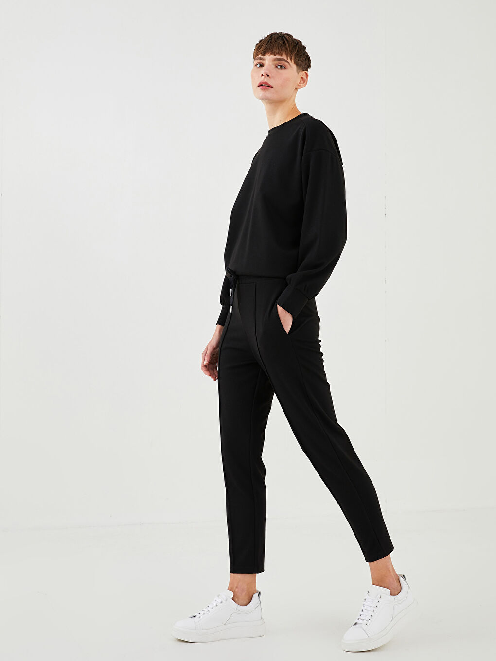 LCW Vision Elastic Waist Stitched Detail Women's Tracksuit Bottoms -W1FE22Z8-CVL