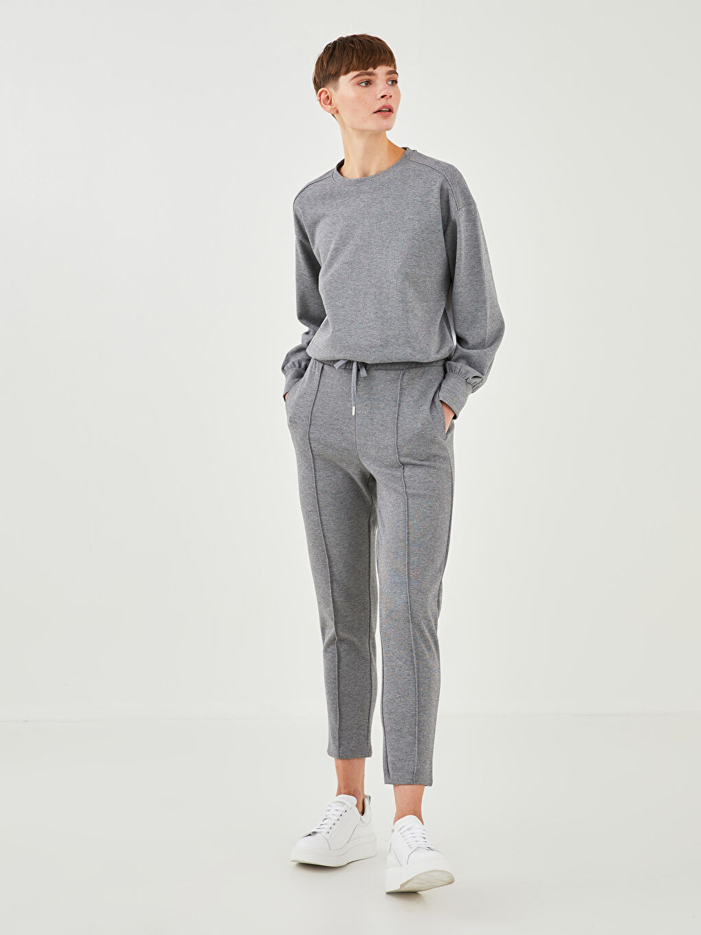 LCW Vision Elastic Waist Stitched Detail Women's Tracksuit Bottoms -W1FE22Z8-LAL