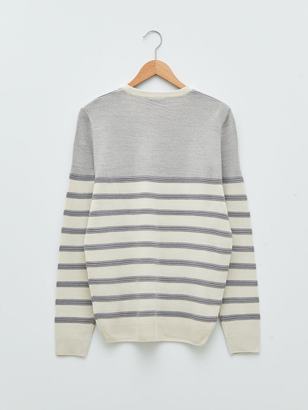 Crew Neck Long Sleeve Men's Tricot Sweater-6