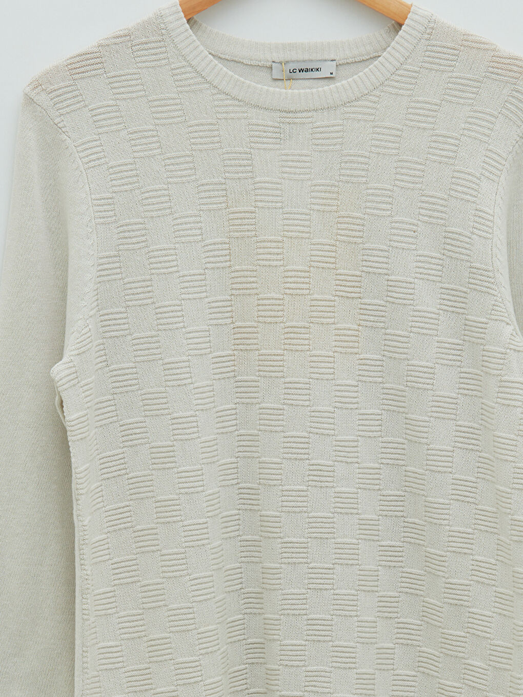 Crew Neck Long Sleeve Men's Tricot Sweater-7