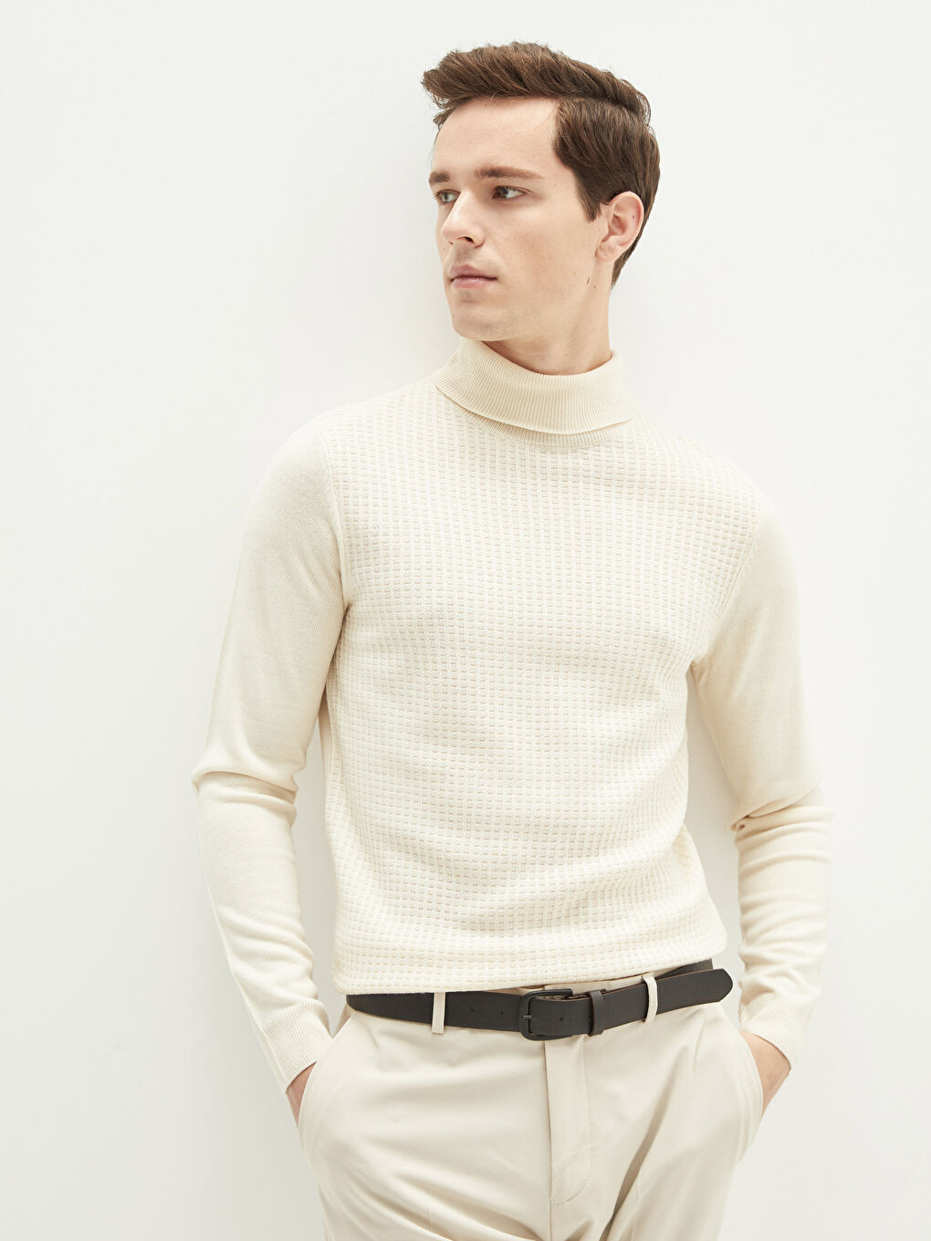 Turtleneck Long Sleeve Men's Knitwear Sweater-1