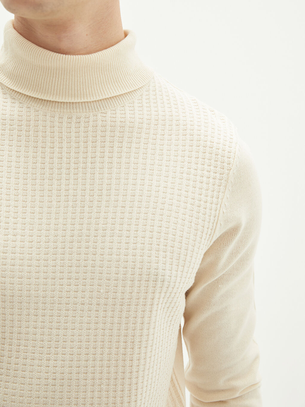 Turtleneck Long Sleeve Men's Knitwear Sweater-3