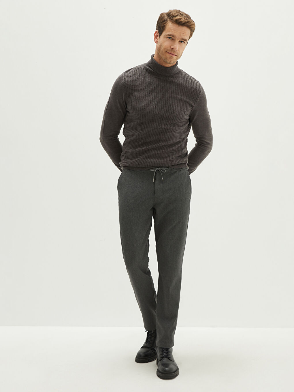 Turtleneck Long Sleeve Men's Knitwear Sweater-2