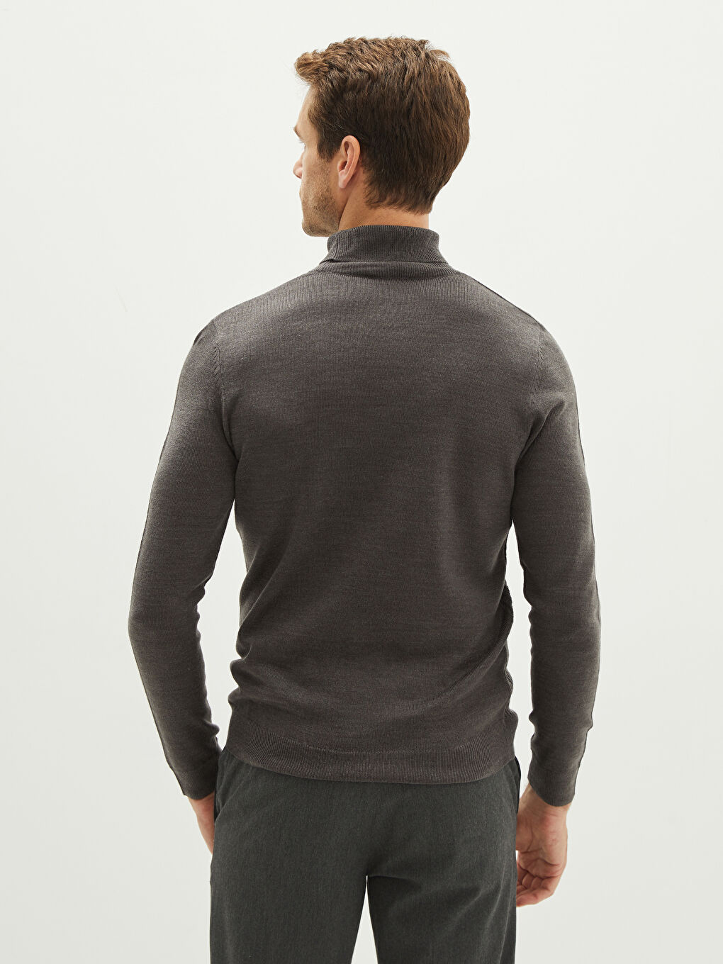 Turtleneck Long Sleeve Men's Knitwear Sweater-4