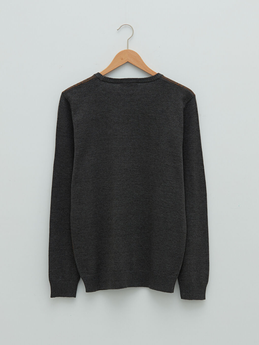 Crew Neck Long Sleeve Men's Tricot Sweater-6